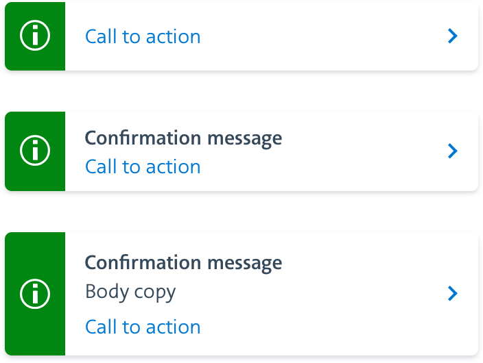 Callout for Success Messages